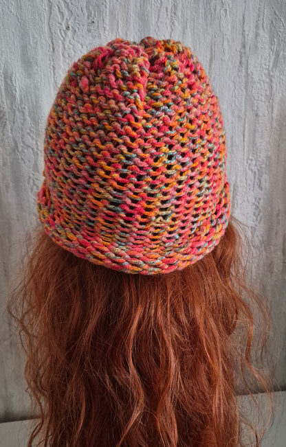 bonnet tricoté coloré - maille moelleuse