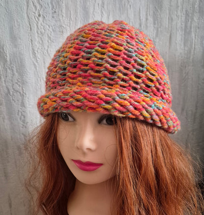 bonnet tricoté coloré - maille moelleuse