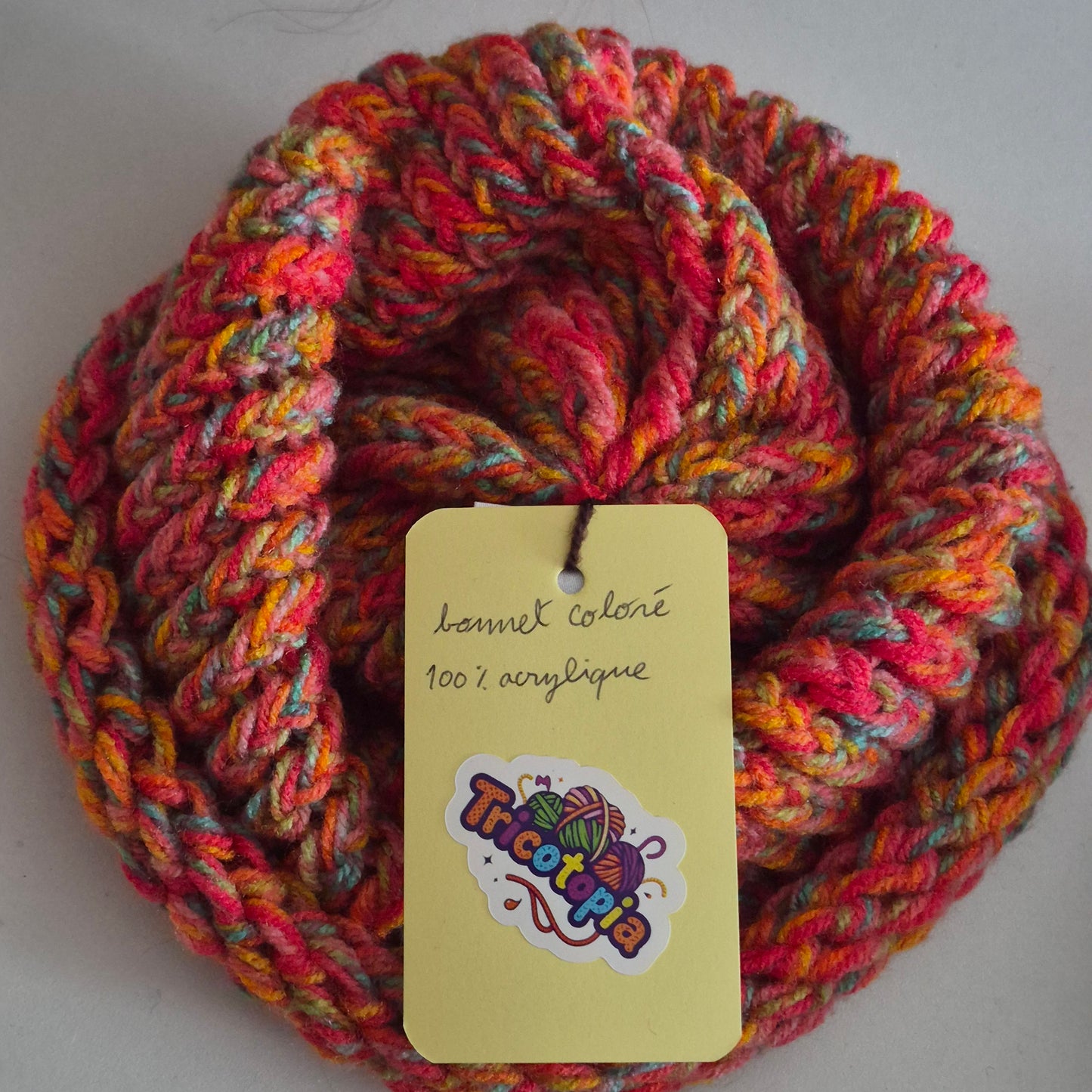 bonnet tricoté coloré - maille moelleuse
